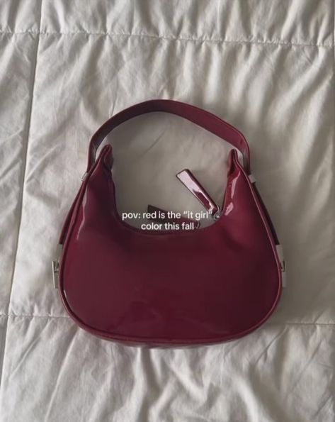 Dark Red Handbag, Dark Red Shoulder Bag, Burgundy Hobo Shoulder Bag, Dark Red Bag Outfit, Burgundy Shoulder Bag, Burgundy Bag Outfit, Purses Y2k, Dark Red Purse, 90s Purses