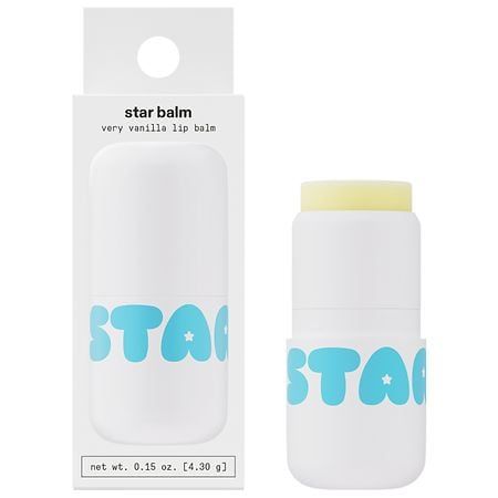 Star Balm is an ultra-cushiony, ultra-cute lip balm in four fun flavors. A little taste of Very Vanilla: sweet, soft, and dreamy. Star Balm delivers long-lasting hydration with the help of shea butter, cocoa butter, and coconut oil-a powerful combo that keeps lips soft, smooth, and moisturized. Like a hug for your lips, these silky lip balms are here to help soothe chapped skin and minimize dryness. Explore the Star Balm collection and find your favorite flavors: Starfruit, Very Vanilla, and Star Face Products, Scarface Lip Balm, Preppy Lip Products, Bubble Lip Balm, Star Face Lip Balm, Stalking Stuffers For Teenagers, Preppy Christmas List Ideas, Target Stocking Stuffers, Yummy Lip Gloss