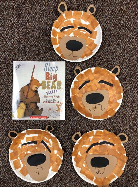 Bear unit, hibernation unit, Sleep, Big Bear, Sleep, paper plate bear art, sleeping bear. Bear Pre K Craft, Winter Sleep Animals Craft, Sleep Big Bear Sleep Activities, Bear Manipulative Activities, Bears Preschool Craft, Sleeping Bear Craft Preschool, Going On A Bear Hunt Craft Preschool, Bear Sensory Activities, Bear Art Activities For Preschoolers