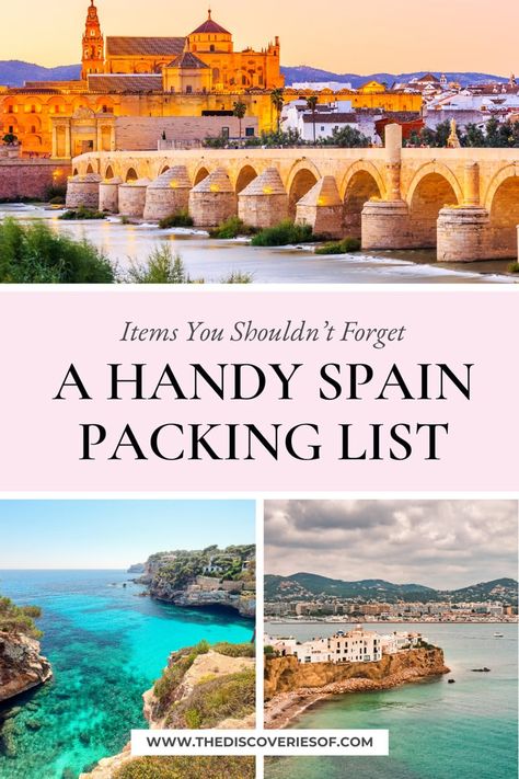 What To Pack For Spain, Pack For Spain, Packing List Spring, Spain Packing List, Study Abroad Packing List, Packing List Kids, Study Abroad Packing, Spain Travel Outfits, Fall Packing