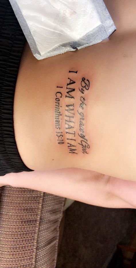 “By the grace of God, I am what I am.” 1 Corinthians 15:10 Tattoo Verse Tattoos, By The Grace Of God, The Grace Of God, Grace Of God, Gorgeous Tattoos, Dope Tattoos For Women, Dope Tattoos, Symbolic Tattoos, Beauty Tattoos