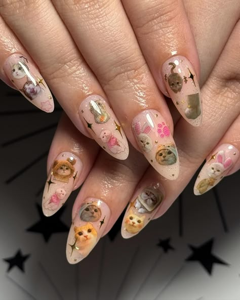 Cuticle Butter, Wild Nail Designs, Cat Nail Designs, Newspaper Nails, Nail Parlour, Nail Stickers Designs, Funky Nail Designs, Bday Nails, Cat Nail Art