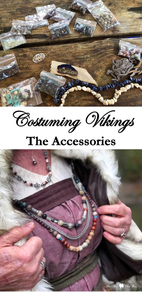 Costume Tutorial for Historically Inspired Vikings for Renaissance Festival, Reenactment, and Cosplay (apron dress, arm wraps, barbarian invasion, beads, belt, braid, braided, brooch, cape, celtic, chainmail, chainmaille, cloak, cord foot, costume, fur, hair, hat, historical, history channel, how to, make-up, necklaces, norse, open front, pattern, penannular, pin, reenactment, renfest, sca, smokkr, texas, trf, trim, tunic, tutorial, Viking) Viking Garb Womens, Viking Witch Costume Diy, Viking Festival Outfit, Viking Jewelry Women Diy, Viking Diy Costume, Viking Cloak Pattern, Viking Apron Dress Pattern Free, Womens Viking Costume Medieval Collectibles, Celtic Historical Clothing