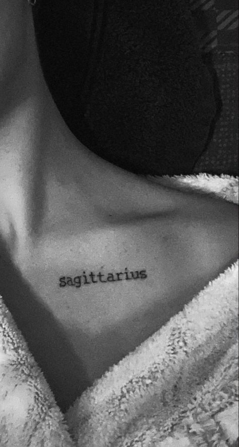 Aesthetic Sagittarius Tattoo, Sag Tattoo Ideas, Sagittarius Neck Tattoo, Sagittarius Tattoo Black Women, Zodiac Signs Tattoos Sagittarius, Sag Tattoos For Women, Small Tattoos Sagittarius, Petite Tattoos With Meaning, Tattoos For Sagittarius Women