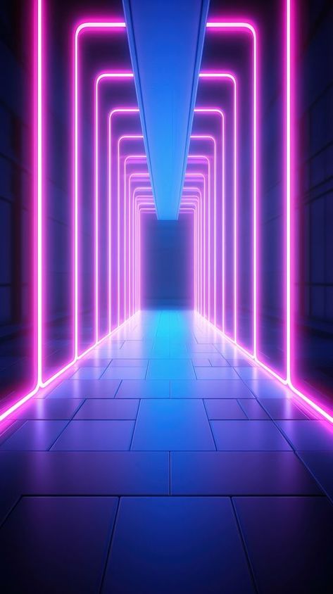 Neon background with ascending pink and blue abstract lighting glowing. | premium image by rawpixel.com / Chalr Neon Signs Backgrounds, Neon Backgrounds Aesthetic, Perspective Wallpaper, Abstract Lighting, Arcade Architecture, 3d Perspective, Neon Background, Background Purple, Neon Backgrounds