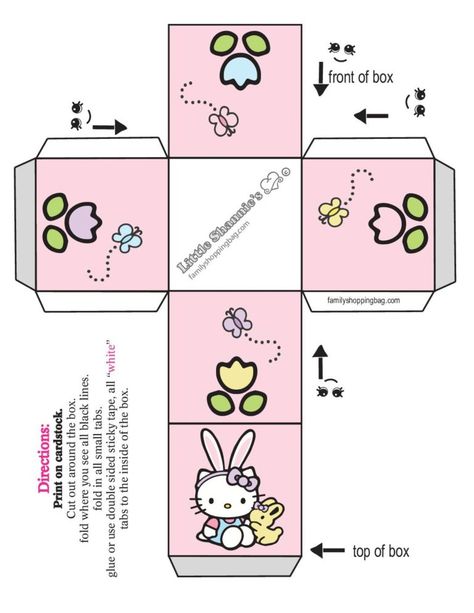 Free Printable Easter Coloring Pages and More | Lil Shannie.com - Page 2 Sanrio Cutouts, Easter Favor Boxes, Sanrio Crafts, Printable Easter Coloring Pages, Sanrio Shop, Bear Cupcakes, Hello Kitty Printables, Easter Favors, Anime Paper