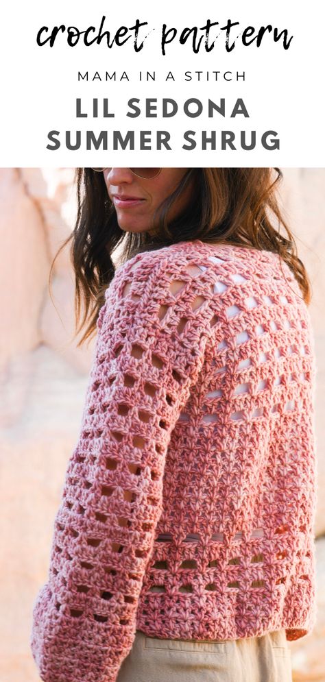 This is an easy pattern for a crocheted summer cardigan! I love the modern color tones. There's no shaping, so it's easy for those who are just wanting to make their first garment.  It has a boho feel to it, but is still classic enough to wear with just about anything.  Free crochet pattern available on the blog. via @MamaInAStitch Knit Bolero, Crochet Cardigan Pattern Free, Gilet Crochet, Simply Crochet, Crochet Shrug Pattern, Shrug Pattern, Crochet Sweater Pattern Free, Mode Crochet, Crochet Shrug