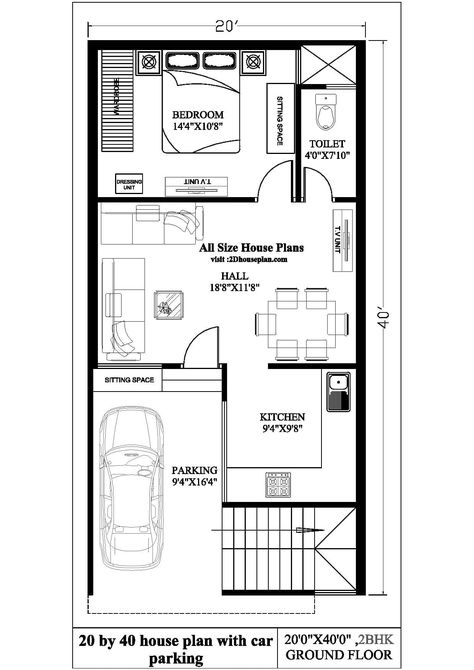 20 by 40 house plan with car parking | Best 800 sqft house 30 X 20 House Plans, 20 By 40 House Floor Plans, 800 Sqft House Plans Layout, 17×40 House Plan, 20 By 40 House Plans, 20×40 House Plan, 20 40 House Elevation, 20 X 40 House Plans, 20 40 House Plans