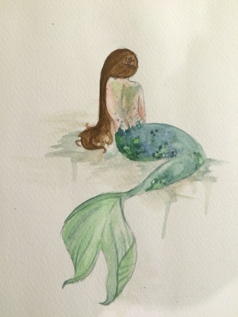 Mermaid Watercolor, Mermaid Watercolor Painting, Watercolor Art Mermaid, Mermaid Tail Coming Out Of Water Drawing, Watercolour Mermaid Painting, Siren Watercolor, Mermaid On Beach Drawing, Mermaid Kids, Watercolor Mermaid