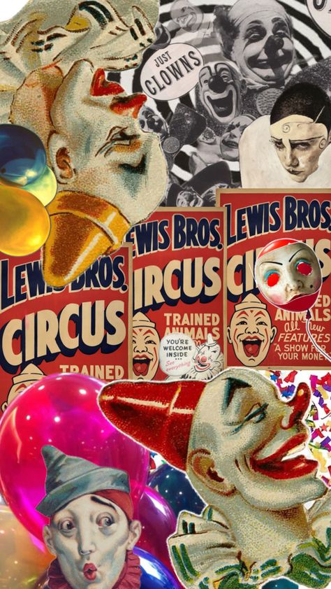 aesthetic abstract clown collage #halloween #collage #killerclowns #fall #halloweencollage Halloween Collage, Collage, Halloween, Animals