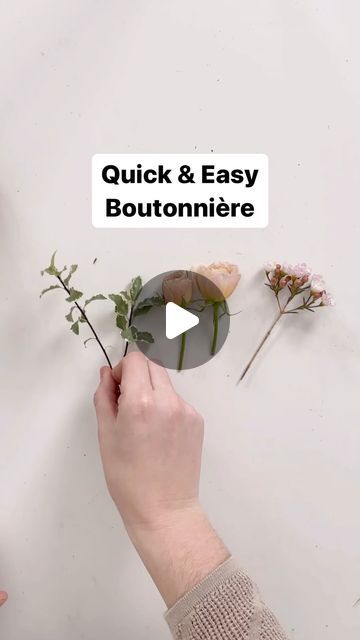 Flower Moxie on Instagram: "Turn your boutonnières into an assembly line for quick and efficient building! This also helps to ensure they are uniform in size and appearance. How do you make your boutonnières?

#boutonniere #sprayroses #diywedding" How To Attach Boutonniere, Making A Boutonniere, Make A Boutonniere, How To Attach A Boutonniere, Make Boutonniere, How To Make A Boutonniere, Boutonnière Ideas, Diy Butiner, How To Make A Boutonniere Diy