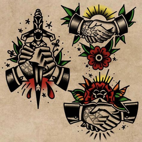 Traditional Brother Tattoo, American Traditional Handshake Tattoo, American Traditional Tattoos Unique, Traditional Handshake Tattoo, Traditional Tattoo Illustration, Traditional Tattoo Black And White, Fake Skin Tattoo, Traditional Heart Tattoos, Traditional Tattoo Drawings