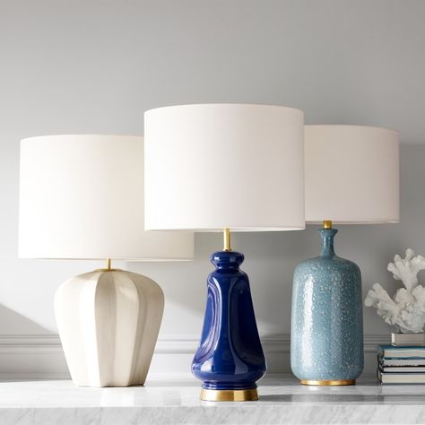 Ceramic Lighting, Luxury Table Lamps, Townhouse Interior, Classic Table Lamp, Lamp Blue, Blue Table Lamp, House Lighting, Mid Century Modern Table, Blue Lamp