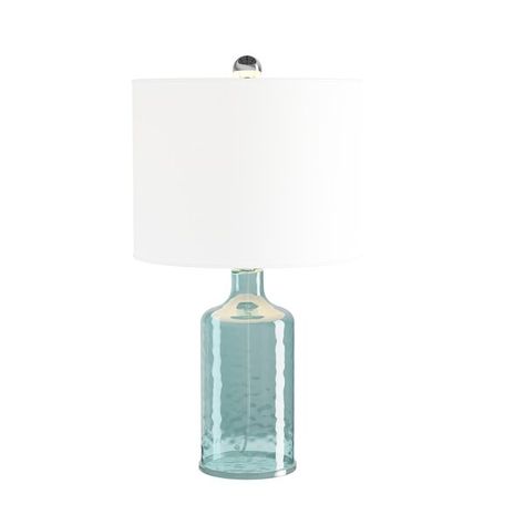 Highland Dunes Oaklynn Open Base 20" Table Lamp & Reviews | Wayfair Blue Glass Lamp, Rustic Cottage Style, Coastal Lamp, Blue Shades Colors, Elegant Table Lamp, Traditional Lamps, Table Lamps For Bedroom, Decorative Lighting, Glass Table Lamp