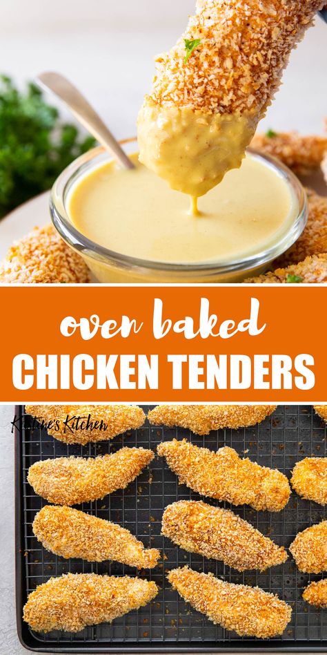 These Chicken Tenders are crispy, well seasoned, and so simple to make. Serve them with your favorite dipping sauces for an easy dinner that the whole family will love. Chicken Tenders Oven, Chicken Tender Recipes Baked, Baked Chicken Tenderloins, Oven Dinners, Tender Recipes, Oven Baked Chicken Tenders, Dinner Recepies, Easy Oven Baked Chicken, Chicken Tenders Recipe