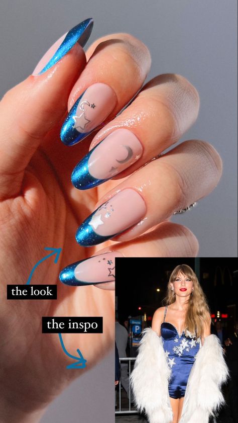 Midnights Ts Nails, Era Your Nails, Midnight Inspired Nails, Taylor Eras Tour Nails, Taylor Swift Midnights Nail, Taylor Swift Nail Ideas Midnights, Eras Tour Nail Ideas Midnights, Taylor Swift 1989 Inspired Nails, Midnights Nails Design Taylor Swift