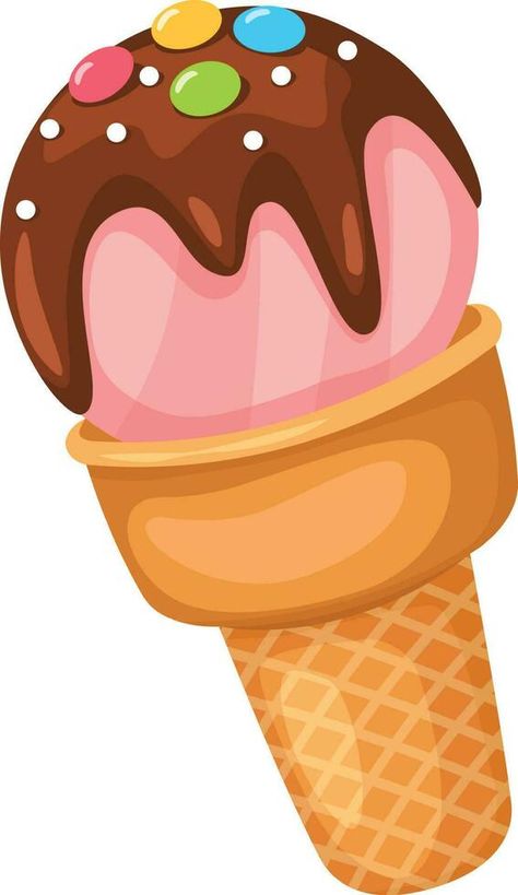 Ice cream cone with sweet balls and topping Sweet Balls, Dessert Logo, Ice Cream Clipart, Candy Drawing, Food Goals, Ice Cream Cone, Elegant Hairstyles, Popsicles, Vector Background