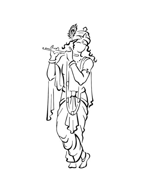 God Of Protection, Flute Drawing, Krishna Tattoo, Easy Mandala Drawing, Krishna Drawing, Beautiful Art Paintings, Outline Drawing, Easy Drawings Sketches, Outline Drawings