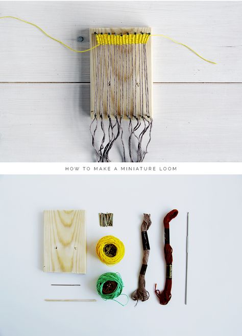 How to Make a Miniature Loom | Fall For DIY Mini Loom, Hipster Home, Diy Tricot, Weaving Tutorial, Woven Wall Hanging, Loom Weaving, Loom Knitting, True Blue, Diy Inspiration