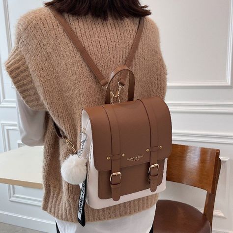 Korean Fashion Backpack, Backpacks 2023 Trends, Leather Bagpack Women, Girly Bags Backpacks, Tas Ransel Korean Style, Cute Bags For School, Satchel Bags For School, Korean School Bag, Stylish Backpacks For Women