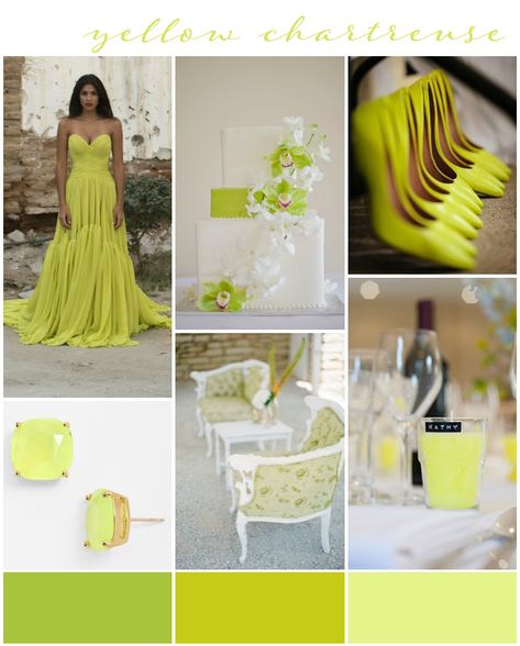 Chartreuse Wedding, Lime Green Weddings, Yellow Wedding Colors, Chartreuse Dress, Colorful Weddings, Yellow Wedding Inspiration, Bridesmaids Ideas, Green Wedding Inspiration, Bridesmaid Inspiration