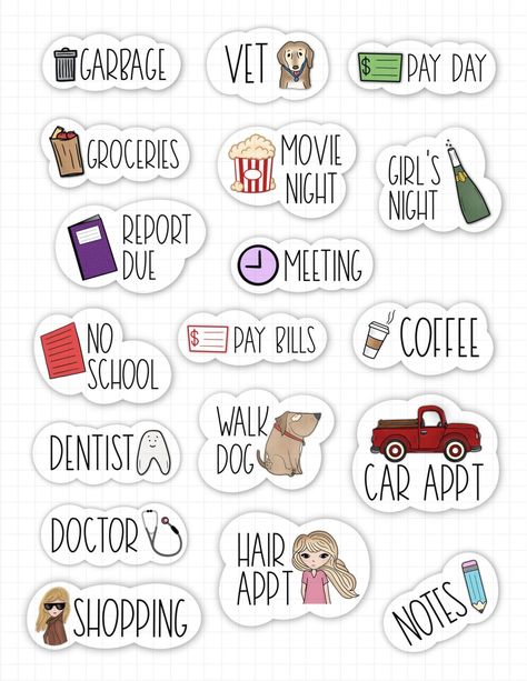 ESSENTIAL Digital Stickers for Goodnotes, Cute Daily Pre-cropped Digital Planner Stickers, Goodnotes Stickers, Bonus Stickers - Etsy bohodigitalplanner #plannermensal2024 #coverideas #eventplanner Good Notes Stickers, Digital Stickers For Goodnotes, Notes Stickers, Stickers For Goodnotes, Planner Apps, Free Printable Planner Stickers, Planner Icons, Free Planner Stickers, Goodnotes Stickers