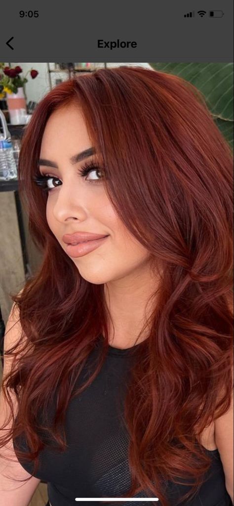 Vanessa Hudgens Red Hair, Copper Red Hair Makeup Looks, Rose Red Hair Color, Hair Color For Latinas Skin, Auburn Hair Olive Skin, Copper Hair On Olive Skin, Dark Strawberry Brown Hair, Summer Hair Inspo Color, Red Hair For Brown Skin