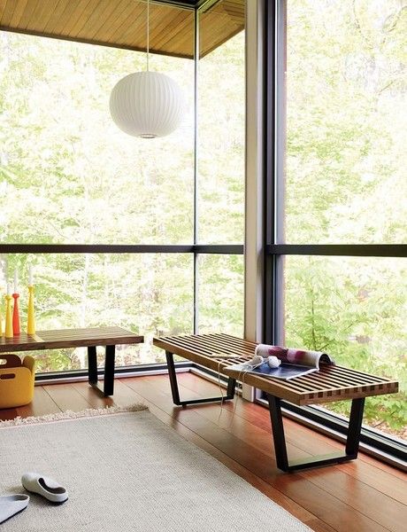 George Nelson Bench, Modern Bench Design, Ikea Shelving, Nelson Platform Bench, Nelson Bench, Platform Bench, Herman Miller Furniture, Noguchi Coffee Table, Livingroom Sofa