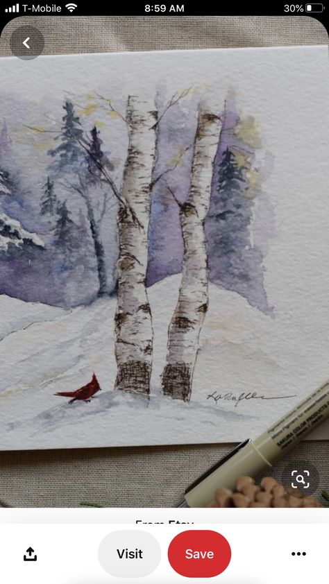 Wonder Land, Winter Watercolor, Canvas Paint, Watercolor Christmas Cards, Watercolor Paintings Tutorials, Watercolor Trees, Watercolor Christmas, Winter Wonder, Watercolor Inspiration