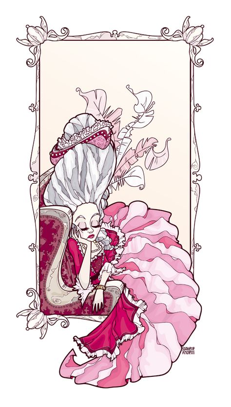 Marie Antoinette Costume Design, Photoshop Effects, Art Et Illustration, Ink Sketch, People Illustration, World Art, Marie Antoinette, Student Art, Portrait Art