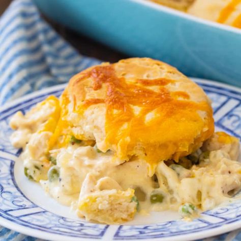 Creamed Chicken and Biscuits - Spicy Southern Kitchen Cream Chicken And Biscuits, Creamed Chicken And Biscuits Casserole, Chicken And Biscuits Easy, Creamed Chicken Over Biscuits, Creamed Chicken And Biscuits, Biscuits With Cream, Creamed Chicken, Spicy Southern Kitchen, Frozen Biscuits