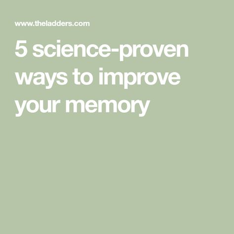 5 science-proven ways to improve your memory Brain Nervous System, Improve Your Memory, Brain Memory, Medical School Studying, Cognitive Science, Train Activities, Harvard Medical School, Small Stuff, Improve Memory