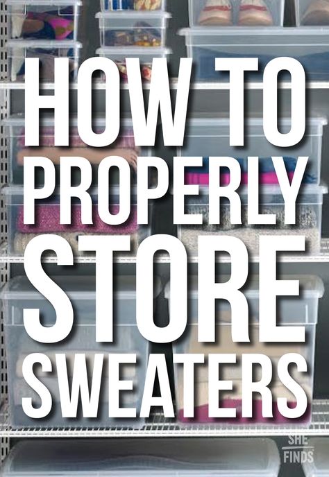 How to store your sweaters for summer Best Way To Store Sweaters, How To Store Winter Clothes, How To Store Sweaters, Storing Sweaters, Winter Clothes Storage, Store Sweaters, Clothing Organization, Narrow Kitchen Storage, Ocd Organization