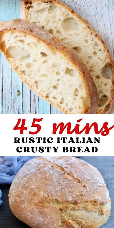 Easy and quick artisan Italian rustic crusty bread at home, no knead, no machine, no dutch oven, with only 2 hour rise time. Made by hand with active dry instant yeast, flour and water then baked on a hot pizza stone. Italian Crusty Bread, Seared Tuna Recipe, Rustic Italian Bread, Crusty Bread Recipe, Italian Bread Recipes, Bread Recipe Video, Protein Balls Recipes, Bread At Home, Tasty Bread Recipe