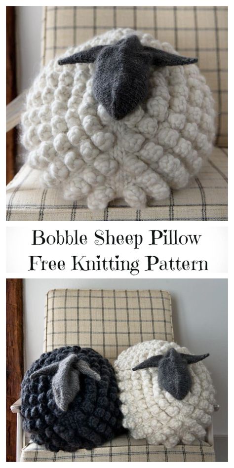 Knit Sheep Pillow Free Knitting Patterns & Paid - Knitting Pattern Sheep Knitting Pattern, Sheep Pillow, Animal Knitting Patterns, Lambada, Free Knitting Patterns, Knitted Animals, Beginners Knitting, Easy Knitting Patterns, Top Outfit