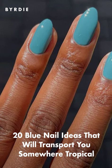 20 Blue Nail Ideas For A Tropical Summer Caribbean Blue Nails, Summer Nail Color Ideas, Ocean Blue Nails, Blue Nail Ideas, Summer Nail Color, Best Summer Nail Color, Nails Inspiration Summer, Nail Color Ideas, Fun Nail Colors