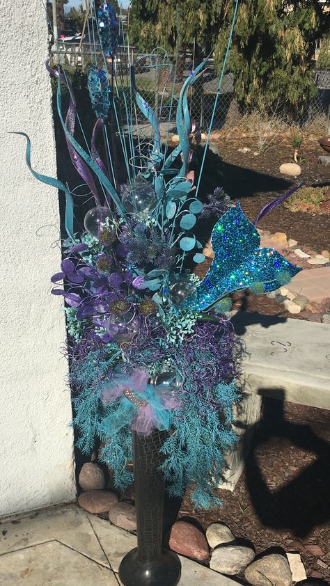 Under the sea floral arrangement Mermaid Flowers, Mermaid Flower Arrangement, Seaweed Floral Arrangement, Under The Sea Flower Arrangements, Mermaid Floral Arrangement, Under The Sea Floral Arrangements, Enchantment Under The Sea, Under The Sea Bouquet, Sea Floral Arrangements