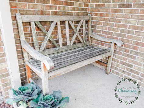 Rustic Outdoor Benches, Wood Bench Seat, Front Porch Seating, Bench Makeover, Wooden Bench Seat, Teak Bench Outdoor, Front Porch Bench, Rocking Bench, Cedar Bench