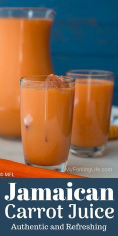 This Jamaican Style Carrot Juice Recipe is authentic and delicious! Perfect recipe for a hot summer day. #jamaicanrecipe #carrotjuice #condensed milk #juicerecipes Jamaican Drinks, Carrot Juice Recipe, Juice Healthy, Easy Juice Recipes, Jamaica Food, Carribean Food, Jamaican Cuisine, Lunch Healthy, Jamaican Dishes