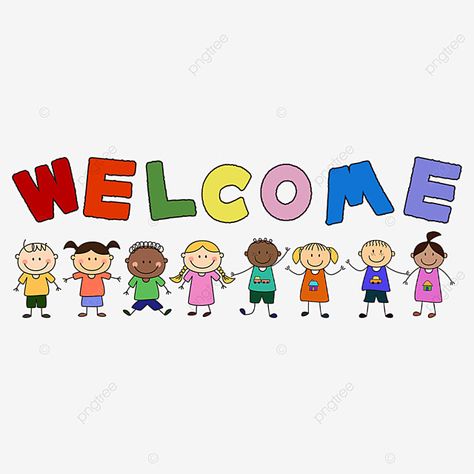 Welcome Cards For Kids, Welcome Preschool, Back To School For Preschoolers, Welcome Clipart, Students Clipart, Childhood Drawing, Writing Clipart, Preschool Logo, Fun Clipart