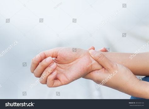 Close up woman holding her wrist symptomatic Office Syndrome Holding Wrist Reference, Wrist Reference, Holding Wrist, Office Syndrome, Anatomy, Photo Image, Close Up, Hold On