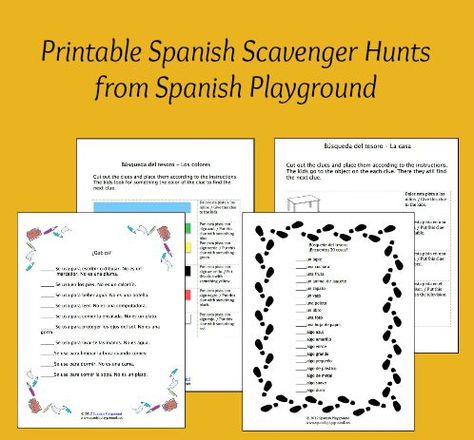 Printable+Spanish+game+–+Treasure+hunts+and+scavenger+hunts Spanish Games For Kids, Book Scavenger Hunt, Vocabulary For Kids, Common Adjectives, Spanish For Kids, Teach Vocabulary, 21st Birthday Checklist, Spanish Classroom Activities, Basic Vocabulary