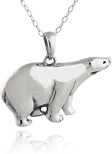 FashionJunkie4Life Sterling Silver Polar Bear Pendant Necklace, 18" Chain Polar Bear Jewelry, Bear Jewelry, Bear Necklace, Bear Pendant, Trendy Necklaces, Charm Pendant Necklace, 925 Sterling Silver Chain, Sterling Silver Necklace Pendants, Necklace For Women