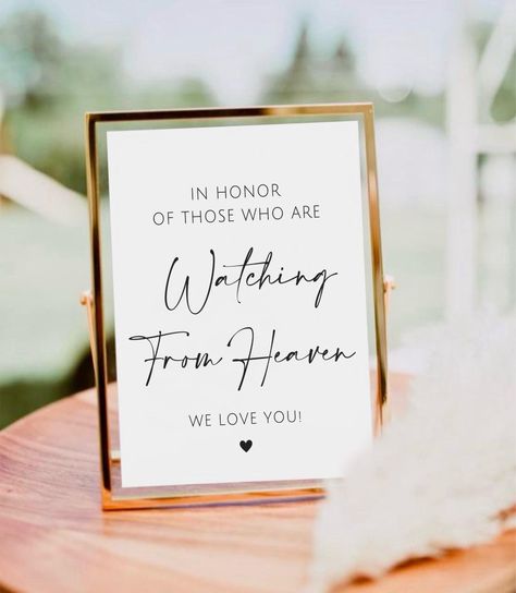 How To Honor Loved Ones At Wedding, Reserved For Those In Heaven Wedding, Forever In Our Hearts Wedding, Wedding Sign For Passed Loved Ones, In Honour Of Those In Heaven Wedding, I’m Loving Memory Wedding Table, Heaven Wedding Sign Memory Table, I’m Loving Memory Wedding Sign, Memory Table Wedding