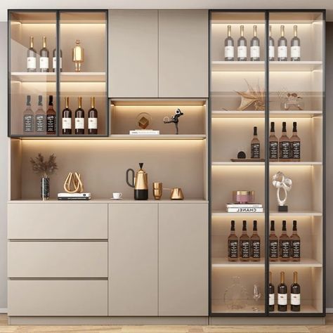 Smarter Shopping, Better Living! Aliexpress.com Crockery Cabinet Design, Crockery Cabinet, Crockery Unit Design, Crockery Unit, High Cabinet, Home Bar Designs, Living Room Restaurant, Corner Storage, Wet Bars