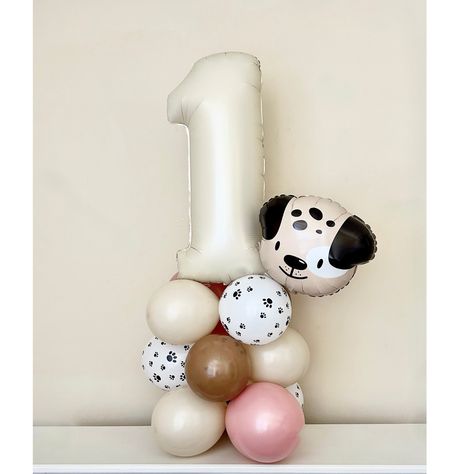 Puppy Balloon Tower~Puppy Balloon~Lets Pawty~Puppy Birthday Party~Puppy Paw Prints Balloons~Dog Themed Party~Puppy Themed Party~Pet Party Puppy Themed Party, Dog Themed Party, Lets Pawty, 3 Balloon, Puppy Birthday Party, Dog First Birthday, Red Pastel, Balloon Tower, Dog Themed Parties