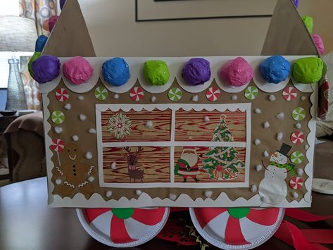 Christmas Box Train Ideas, Polar Express Box Car Ideas, Polar Express Train Cardboard, Diy Polar Express Train Cardboard Boxes, Polar Express Train Box Car Ideas, Kids Polar Express Box Car, Polar Express Toy Donation Box, Cardboard Box Car, Polar Express Train