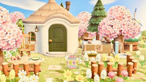 Acnh Sylvana, Town Inspiration, Blossom Season, Happy Home Designer, Inspiration Board Design, Cherry Blossom Season, New Leaf, Animal Crossing, Nook