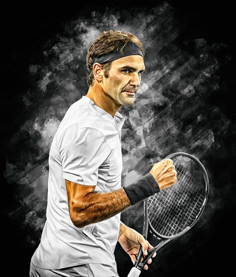 Roger Federer come on gesture. Australian open 2018. Digital artwork poster. Tennis fan art gift. , on ArtStation at https://www.artstation.com/artwork/295kZv Ball Badminton, Roger Federer Aesthetic, Wimbledon Poster Vintage, Tennis Vintage Poster, Roger Federer Wallpapers, Roger Federer Poster, Tennis Artwork, Tennis Roger Federer, Mode Tennis