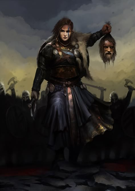 Barbarian Woman, Viking Battle, Viking Character, Viking Warrior, Fantasy Concept Art, Fantasy Warrior, Fantasy Inspiration, Medieval Fantasy, Sci Fi Art